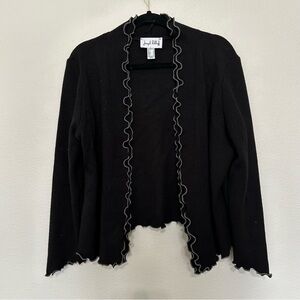 Joseph Ribkoff Black Cardigan with Gray Trim